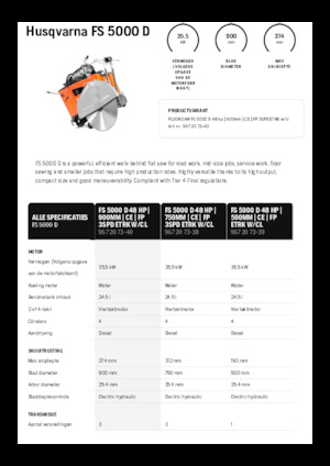 Pile za pod Husqvarna FS 5000 D