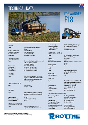 Šumski specijalni traktori Rottne F 18