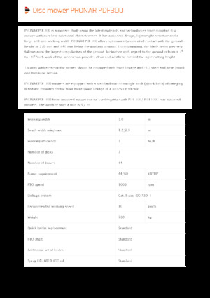 Prednje montirane kosilice - disk bez kondicionera Pronar PDF 300