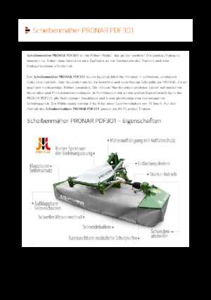 Prednje montirane kosilice - disk bez kondicionera Pronar PDF 301