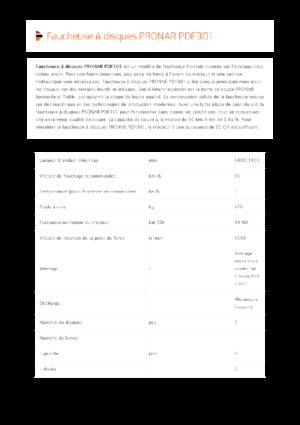 Prednje montirane kosilice - disk bez kondicionera Pronar PDF 301