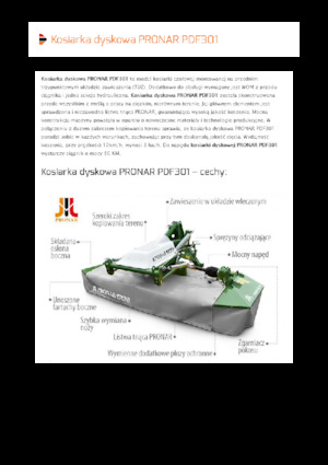 Prednje montirane kosilice - disk bez kondicionera Pronar PDF 301