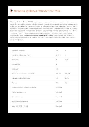Prednje montirane kosilice - disk bez kondicionera Pronar PDF 390