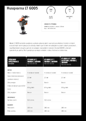 Nabijači na benzin i dizel Husqvarna LT 6005