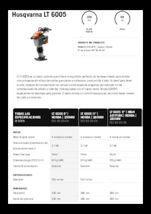 Nabijači na benzin i dizel Husqvarna LT 6005