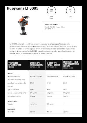 Nabijači na benzin i dizel Husqvarna LT 6005