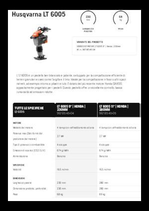 Nabijači na benzin i dizel Husqvarna LT 6005