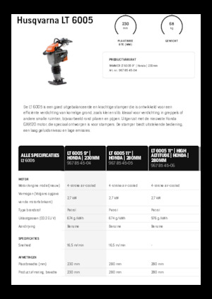 Nabijači na benzin i dizel Husqvarna LT 6005