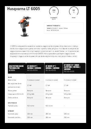 Nabijači na benzin i dizel Husqvarna LT 6005