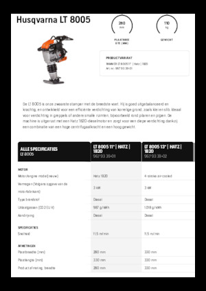 Nabijači na benzin i dizel Husqvarna LT 8005