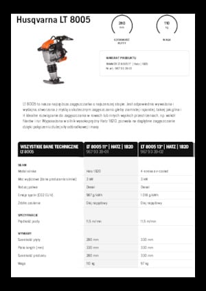 Nabijači na benzin i dizel Husqvarna LT 8005