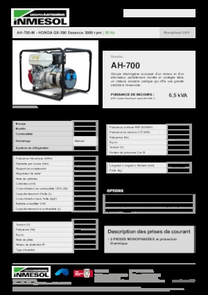 Benzinski generatori struje INMESOL AH-700-M