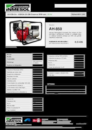 Benzinski generatori struje INMESOL AH-850-CA