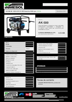 Benzinski generatori struje INMESOL AHS 500-M