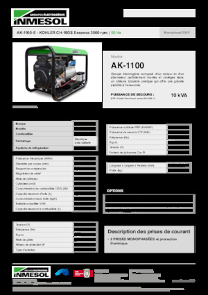 Benzinski generatori struje INMESOL AK-1100-E