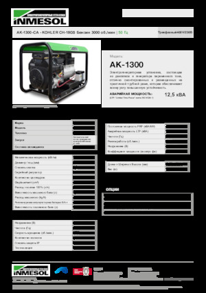 Benzinski generatori struje INMESOL AK-1300-CA