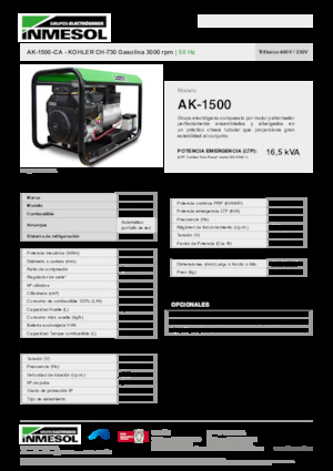 Benzinski generatori struje INMESOL AK 1500-CA