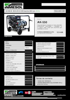 Benzinski generatori struje INMESOL AK-550-M