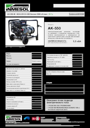 Benzinski generatori struje INMESOL AK-550-M