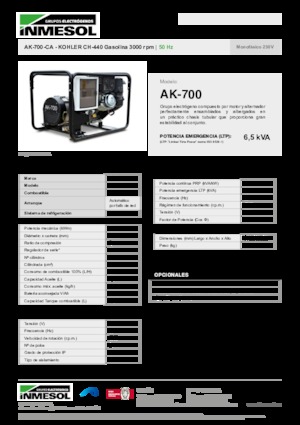 Benzinski generatori struje INMESOL AK-700-CA