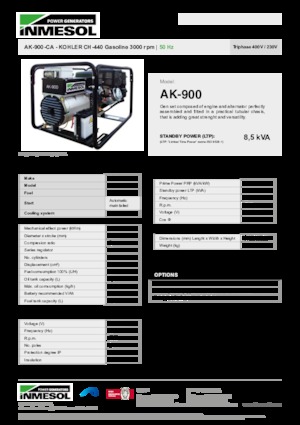 Benzinski generatori struje INMESOL AK-900-CA