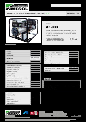 Benzinski generatori struje INMESOL AK-900-CA