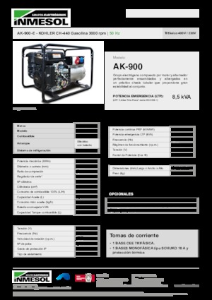 Benzinski generatori struje INMESOL AK-900-E