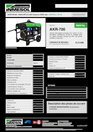 Benzinski generatori struje INMESOL AKR-700-M