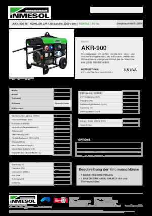Benzinski generatori struje INMESOL AKR-900-M