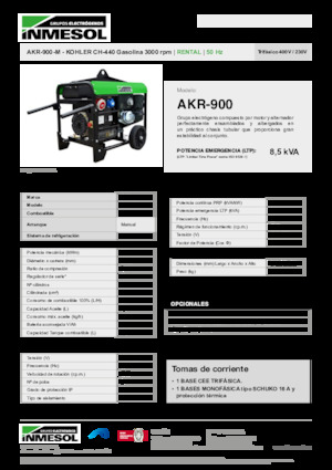 Benzinski generatori struje INMESOL AKR-900-M
