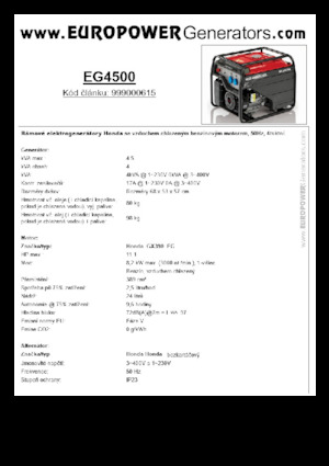 Benzinski generatori struje Europower EG4500