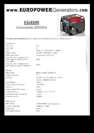 Benzinski generatori struje Europower EG4500