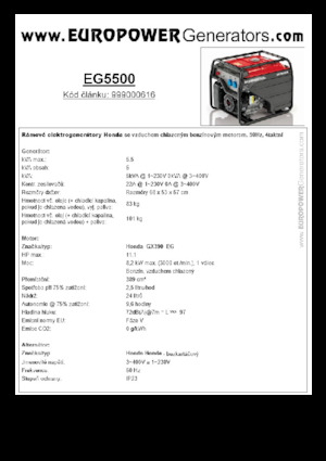 Benzinski generatori struje Europower EG5500
