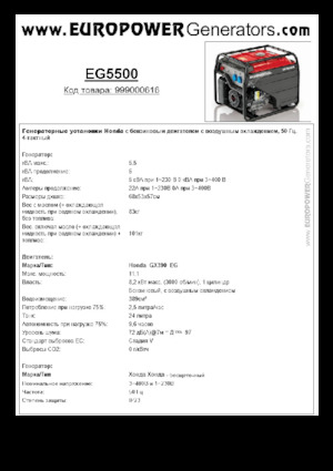 Benzinski generatori struje Europower EG5500