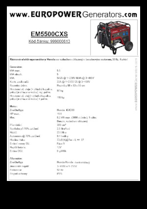 Benzinski generatori struje Europower EM5500CXS
