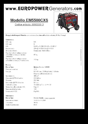 Benzinski generatori struje Europower EM5500CXS