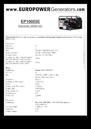 Benzinski generatori struje Europower EP10000E (MA)