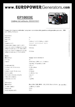 Benzinski generatori struje Europower EP10000E (MA)