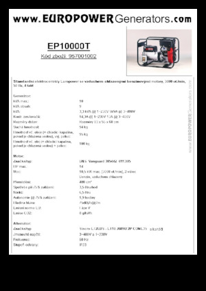 Benzinski generatori struje Europower EP10000T (S)