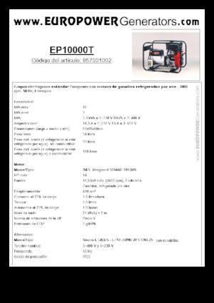 Benzinski generatori struje Europower EP10000T (S)