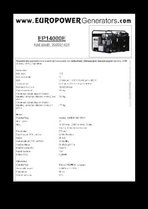 Benzinski generatori struje Europower EP14000E (S)
