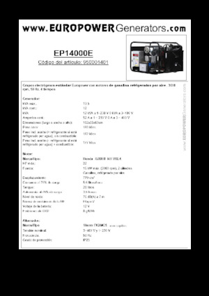 Benzinski generatori struje Europower EP14000E (S)