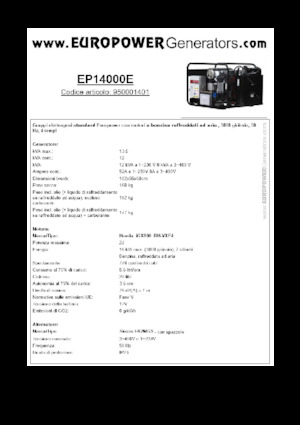 Benzinski generatori struje Europower EP14000E (S)