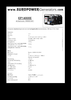 Benzinski generatori struje Europower EP14000E (S)