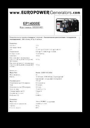 Benzinski generatori struje Europower EP14000E (S)