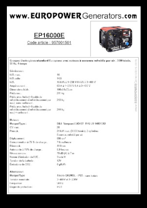 Benzinski generatori struje Europower EP16000E (S)