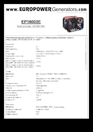 Benzinski generatori struje Europower EP16000E (S)