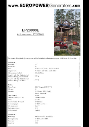 Benzinski generatori struje Europower EP20000E (S)