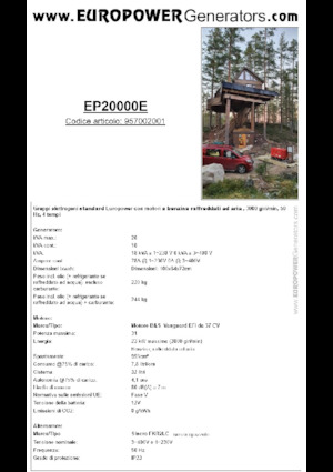 Benzinski generatori struje Europower EP20000E (S)