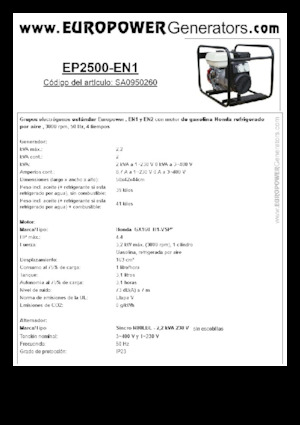 Benzinski generatori struje Europower EP2500-EN1 (S)